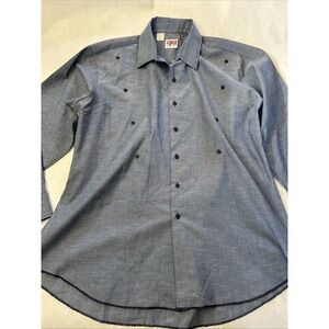 Tem Tex‎ Vintage Mens Western Shirt 70s  Xl 18 35 Button Rodeo Cowboy Rancher